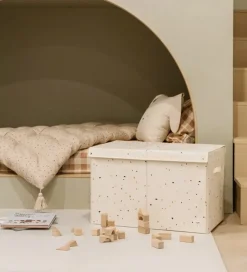 3 Sprouts Bokse Og Kasser|Opbevaringskasse m. Låg - 63x38x39 cm - Terrazzo/Creme