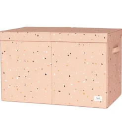 3 Sprouts Bokse Og Kasser|Opbevaringskasse m. Låg - 63x38x39 cm - Terrazzo/Clay