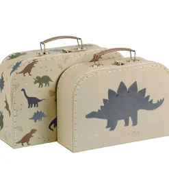 A Little Lovely Company Legekufferter|Kuffertsæt - 2 stk - 29x25,5 cm - Dinosa