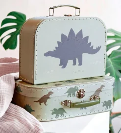 A Little Lovely Company Legekufferter|Kuffertsæt - 2 stk - 29x25,5 cm - Dinosa