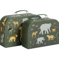 A Little Lovely Company Legekufferter|Kuffertsæt - 2 stk. - 29x20/25,5x18 cm -