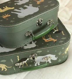 A Little Lovely Company Legekufferter|Kuffertsæt - 2 stk. - 29x20/25,5x18 cm -