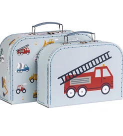 A Little Lovely Company Rolleleg|Legekufferter|Kuffertsæt - 2 stk. - 29x20/25,5x18 cm -