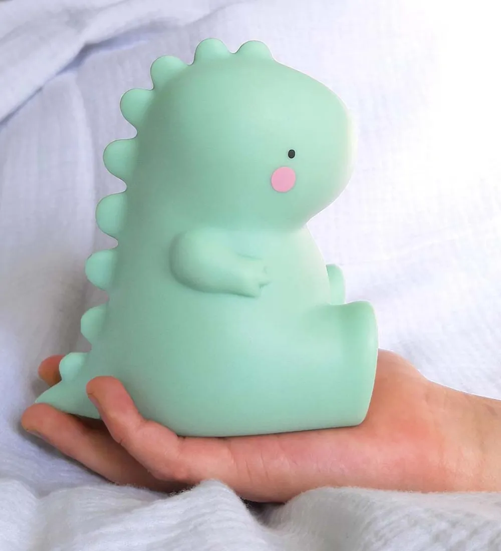 A Little Lovely Company Natlamper|Fritstående Lamper>Lampe - 12,5 cm - T-Rex - Grøn