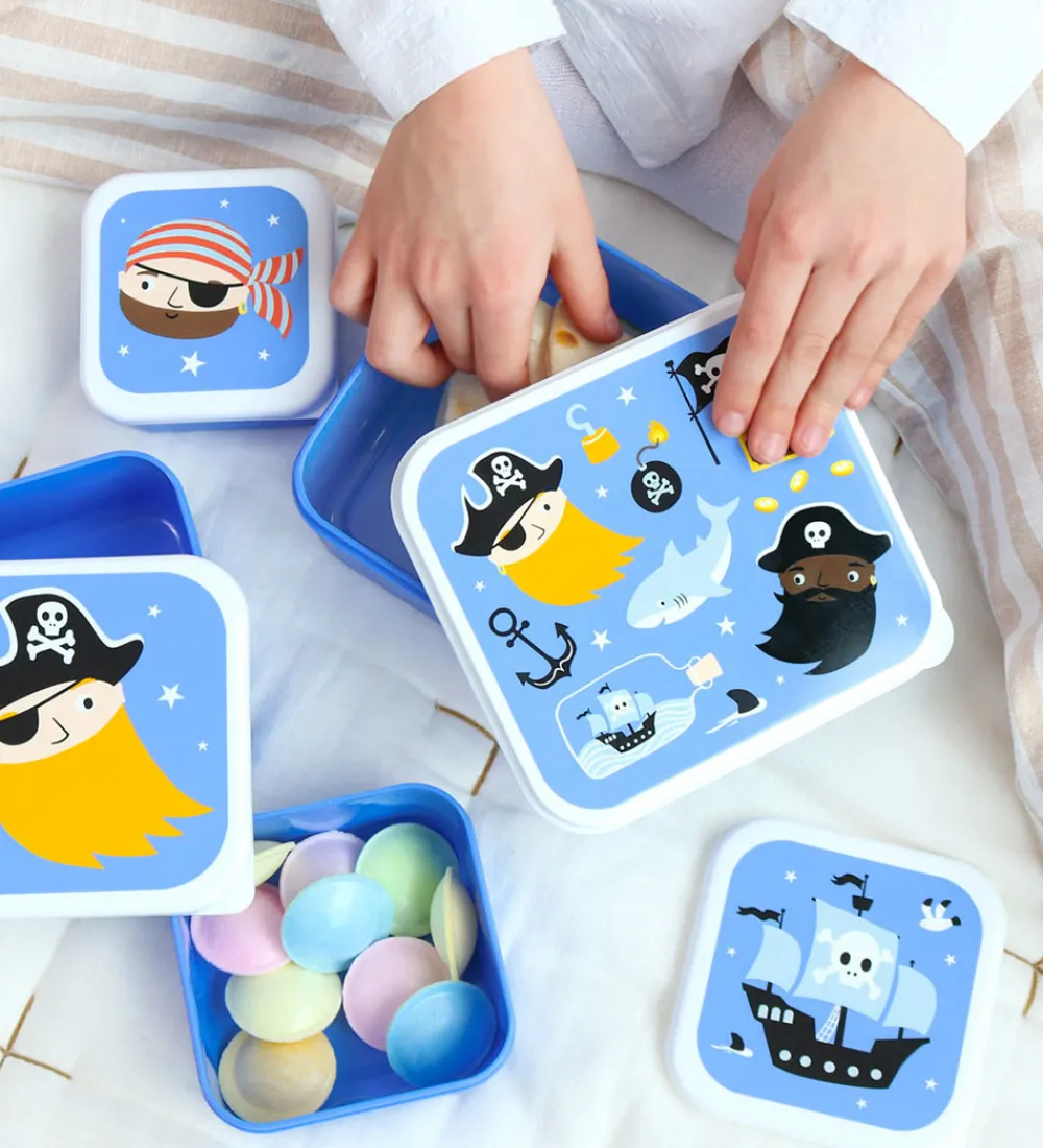 A Little Lovely Company Madkasser>Madkassesæt - 4 stk - Pirates