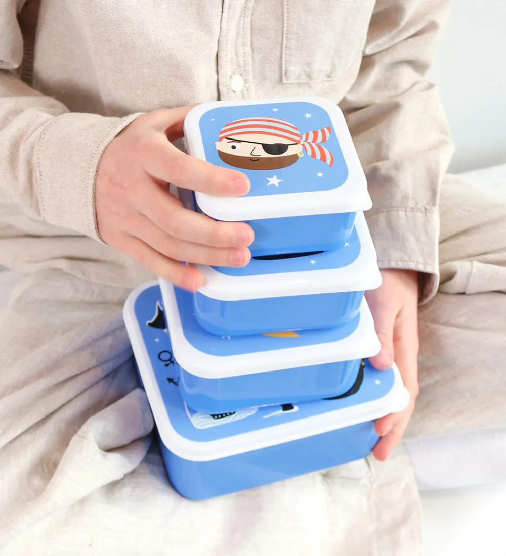 A Little Lovely Company Madkasser>Madkassesæt - 4 stk - Pirates