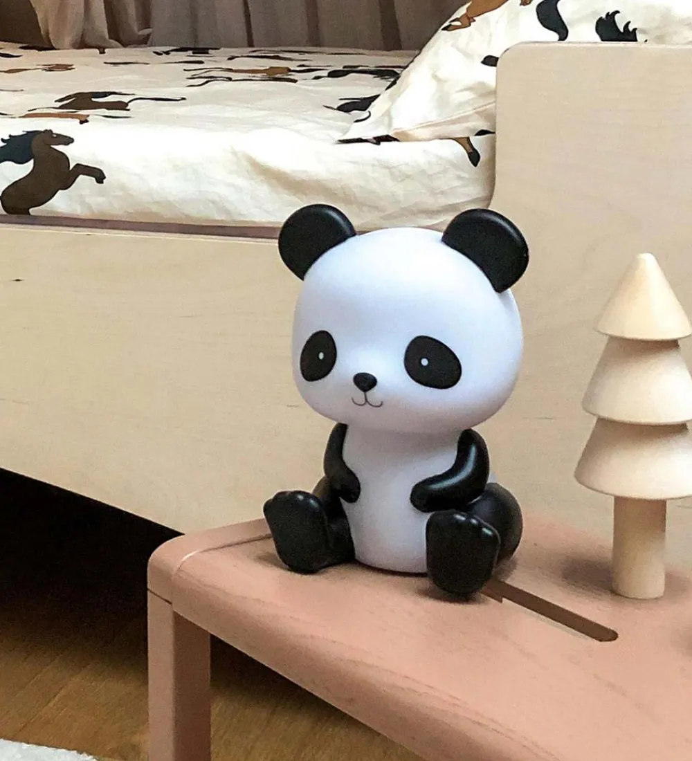 A Little Lovely Company Natlamper>Natlampe - Panda - 19 cm - Sort/Hvid