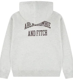 Børn Abercrombie & Fitch Hættetrøjer|Hættetrøje - Lysegråmeleret m. Print