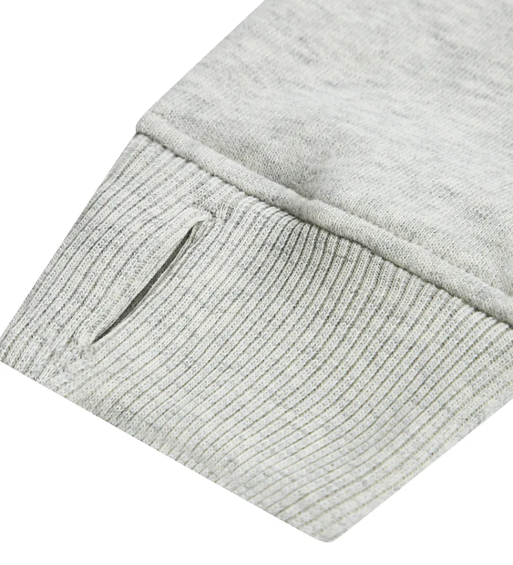 Børn Abercrombie & Fitch Hættetrøjer|Hættetrøje - Lysegråmeleret m. Print