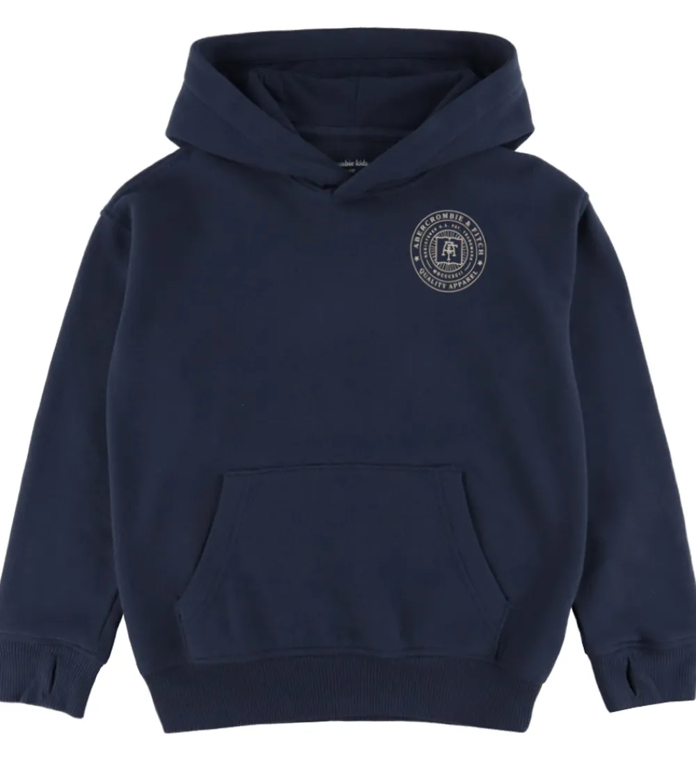 Børn Abercrombie & Fitch Hættetrøjer>Hættetrøje - Navy Blazer m. Print