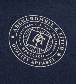 Børn Abercrombie & Fitch Hættetrøjer>Hættetrøje - Navy Blazer m. Print