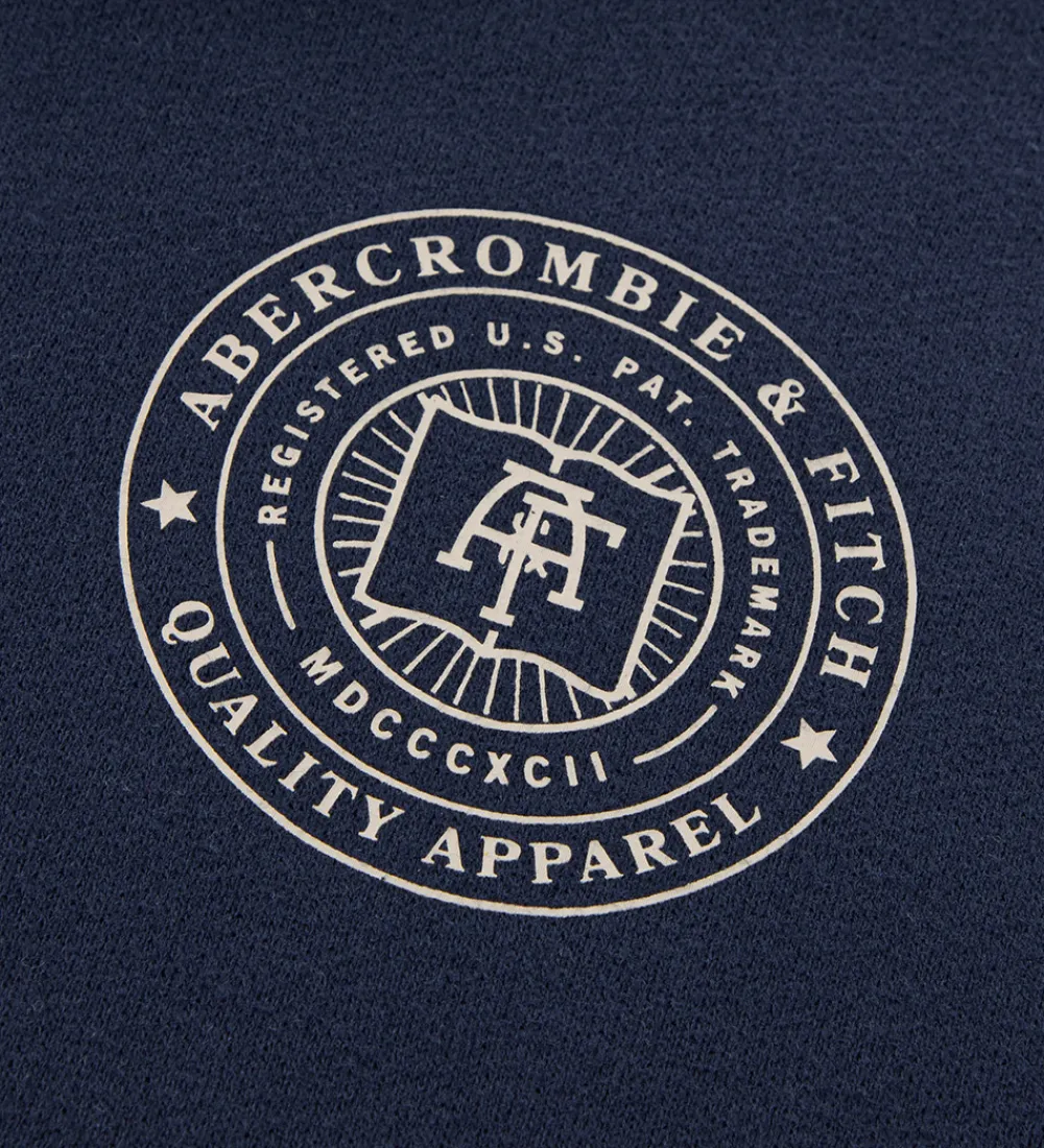 Børn Abercrombie & Fitch Hættetrøjer>Hættetrøje - Navy Blazer m. Print