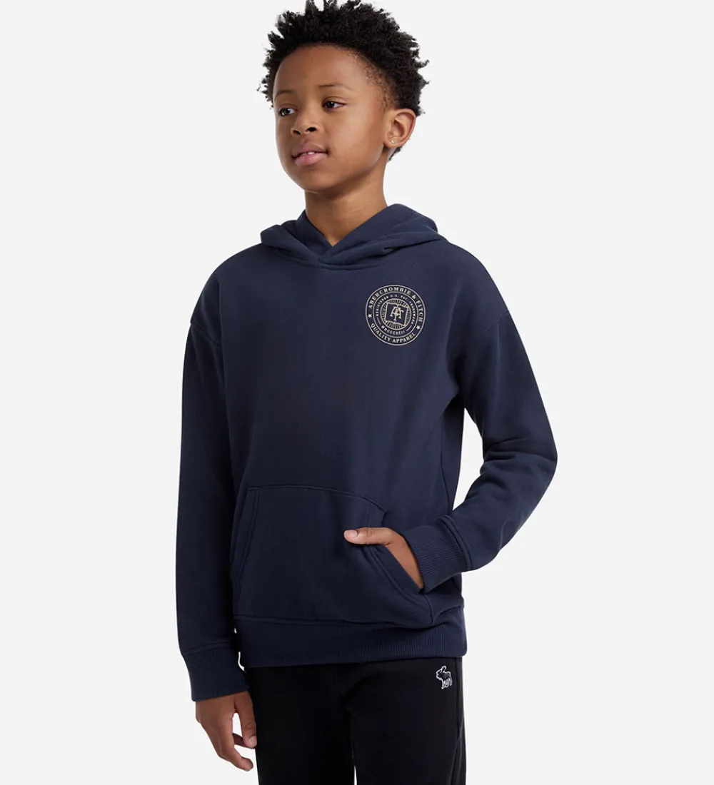 Børn Abercrombie & Fitch Hættetrøjer>Hættetrøje - Navy Blazer m. Print