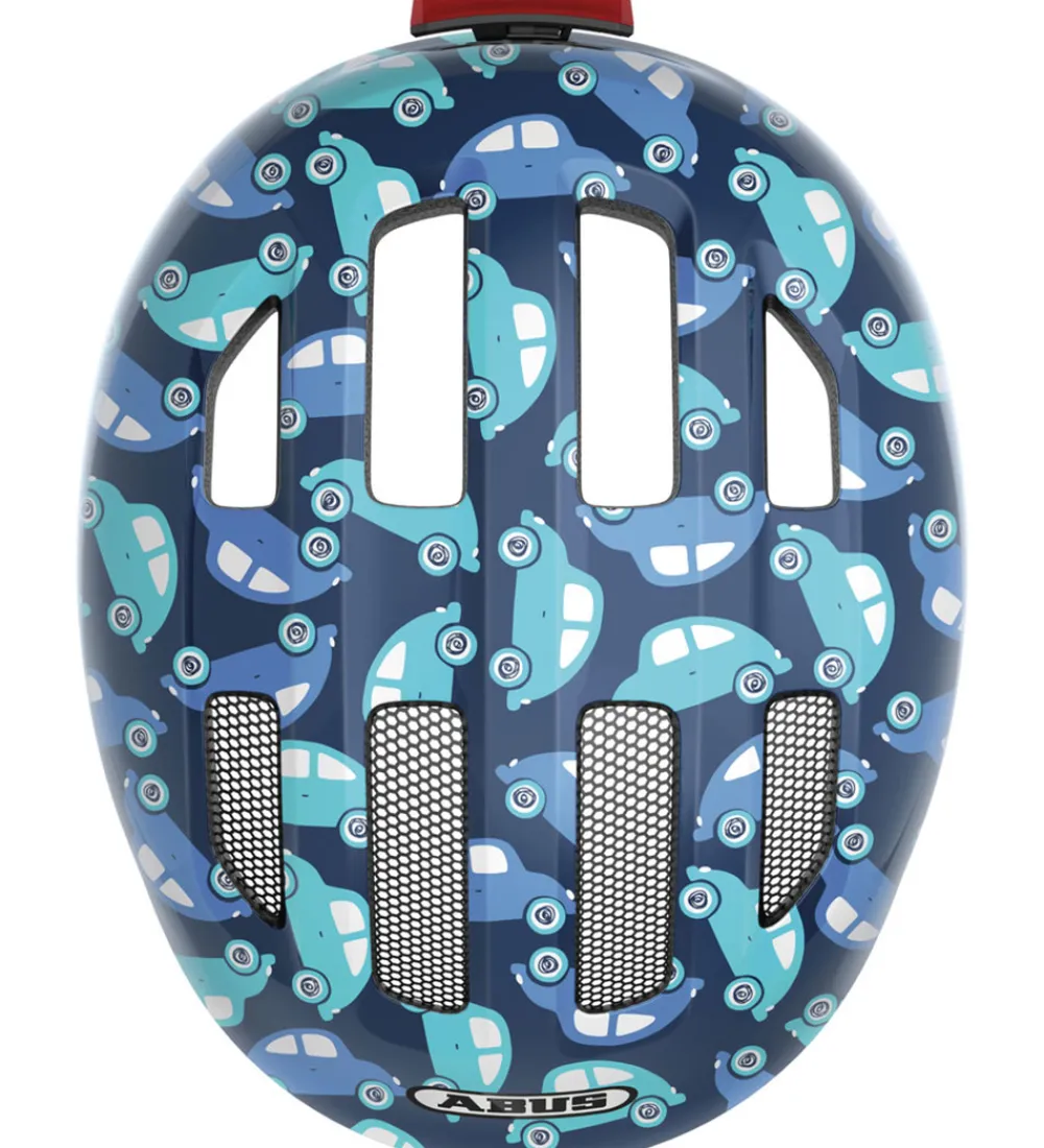 Børn Abus Børnesikkerhed|Cykelhjelme>Cykelhjelm - Smiley 3.0 Led - Blue Car