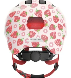 Børn Abus Børnesikkerhed|Cykelhjelme|Cykelhjelm - Smiley 3.0 Led - Rose Strawberry