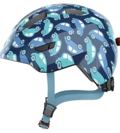Børn Abus Børnesikkerhed|Cykelhjelme>Cykelhjelm - Smiley 3.0 Led - Blue Car