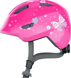 Børn Abus Børnesikkerhed|Cykelhjelme|Cykelhjelm - Smiley 3.0 - Pink Butterfly
