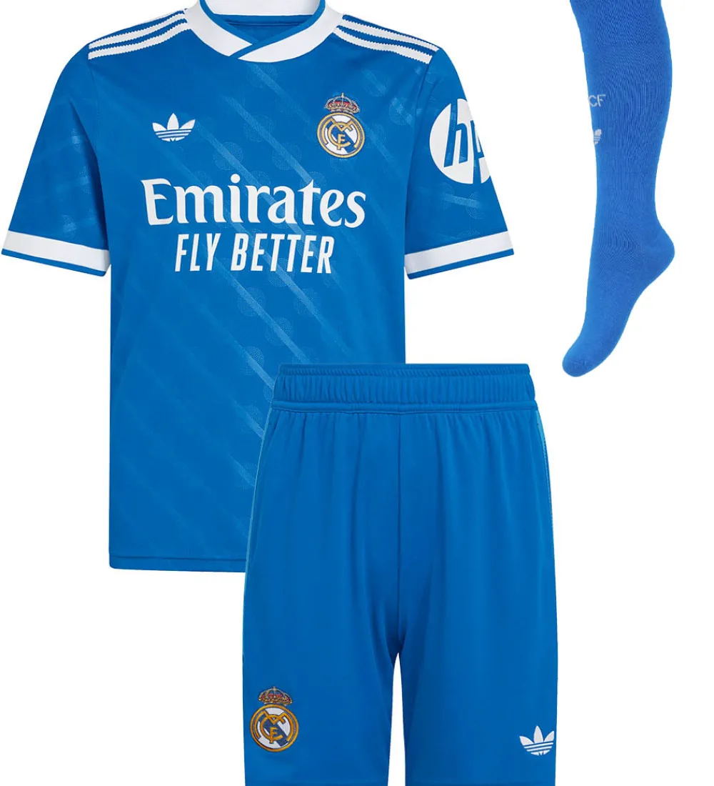adidas Originals Fodboldtrøjer|Fodboldshorts>Fodboldsæt - Real Madrid 25/26 3. Sæt - Blue