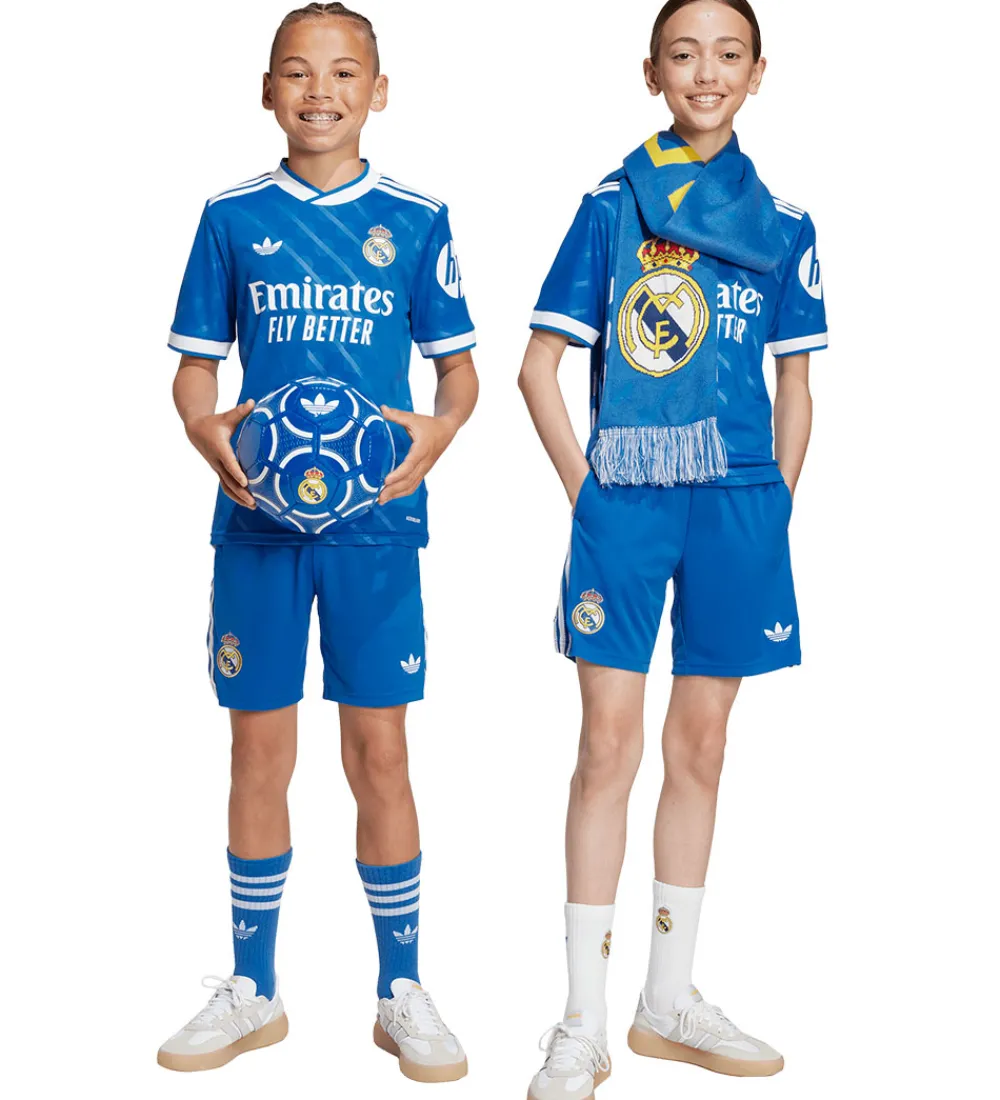 adidas Originals Fodboldtrøjer|Fodboldshorts>Fodboldsæt - Real Madrid 25/26 3. Sæt - Blue