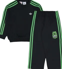 adidas Originals Træningssæt>Sweatsæt - Crew - Minecraft - Sort m. Logo