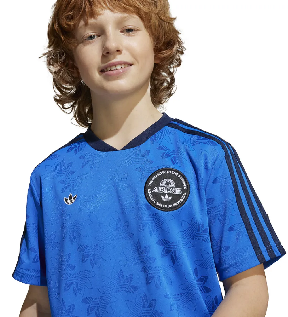 adidas Originals T-Shirts Og Toppe|Træning Og Gymnastik|T-shirt - Blå m. Logoer