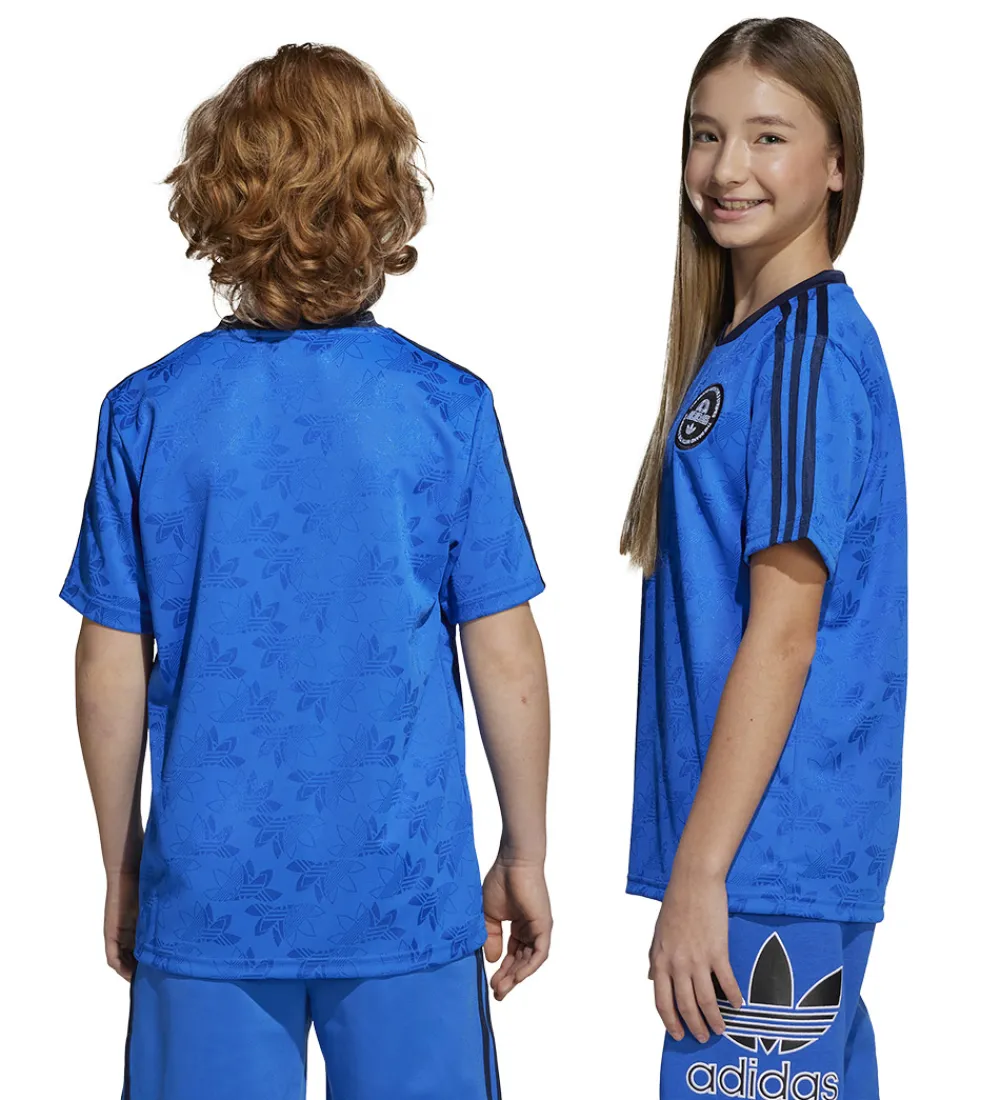 adidas Originals T-Shirts Og Toppe|Træning Og Gymnastik|T-shirt - Blå m. Logoer