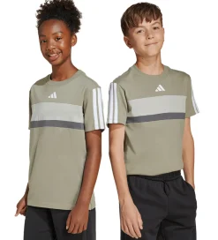 Børn adidas Performance T-Shirts>T-Shirt - J 3S TIB T - SILPEB/METGRY/GRESIX