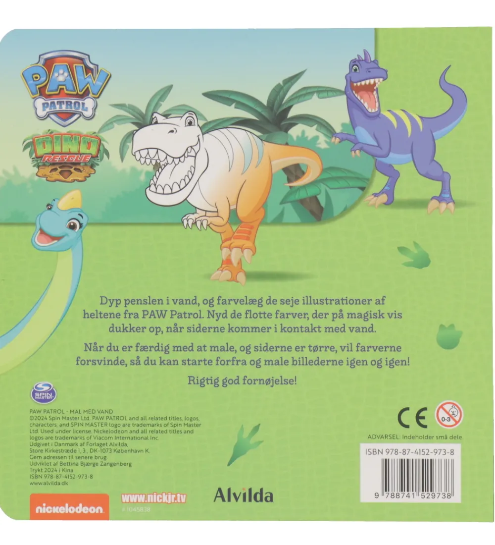 Alvilda Malebog>Malebog - Mal Med Vand - Paw Patrol Dinoer