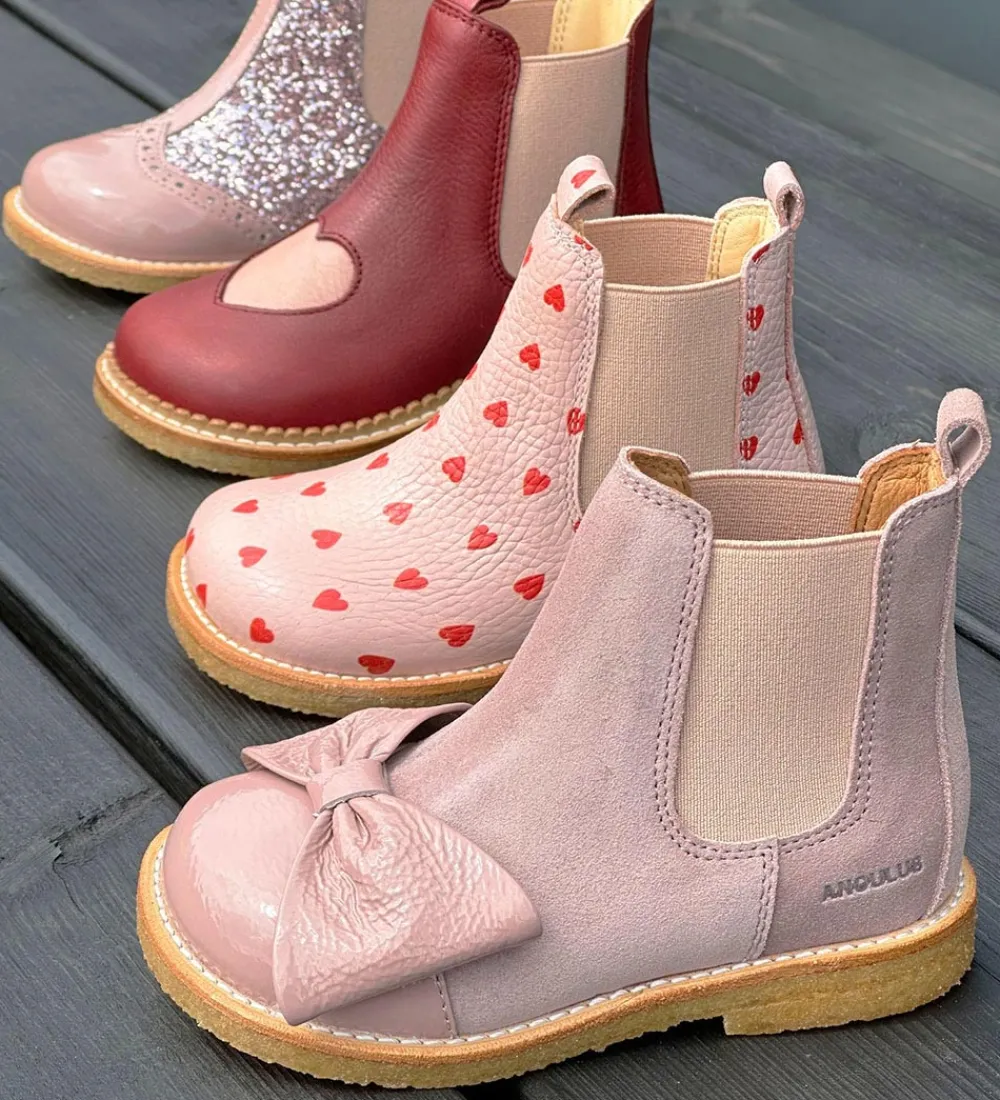 Angulus Støvler|Støvler - Chelsea - Faded Rose m. Sløjfe