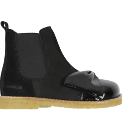 Angulus Støvler>Støvler - Chelsea - Sort m. Sløjfe