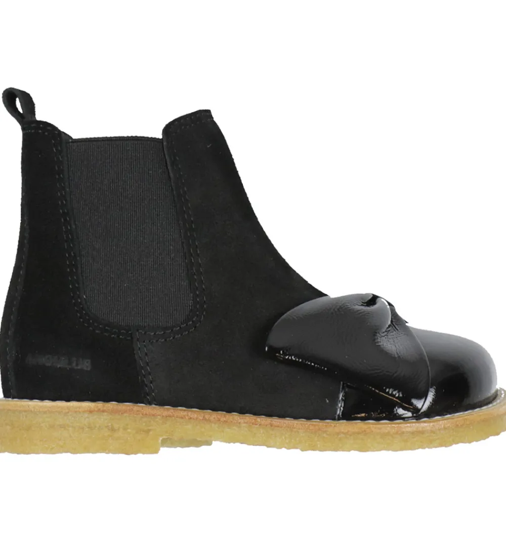 Angulus Støvler>Støvler - Chelsea - Sort m. Sløjfe