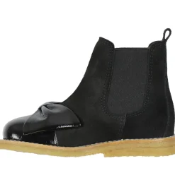 Angulus Støvler>Støvler - Chelsea - Sort m. Sløjfe