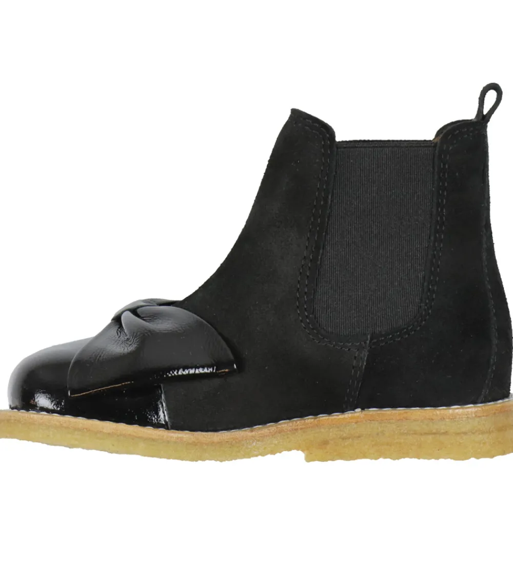 Angulus Støvler>Støvler - Chelsea - Sort m. Sløjfe