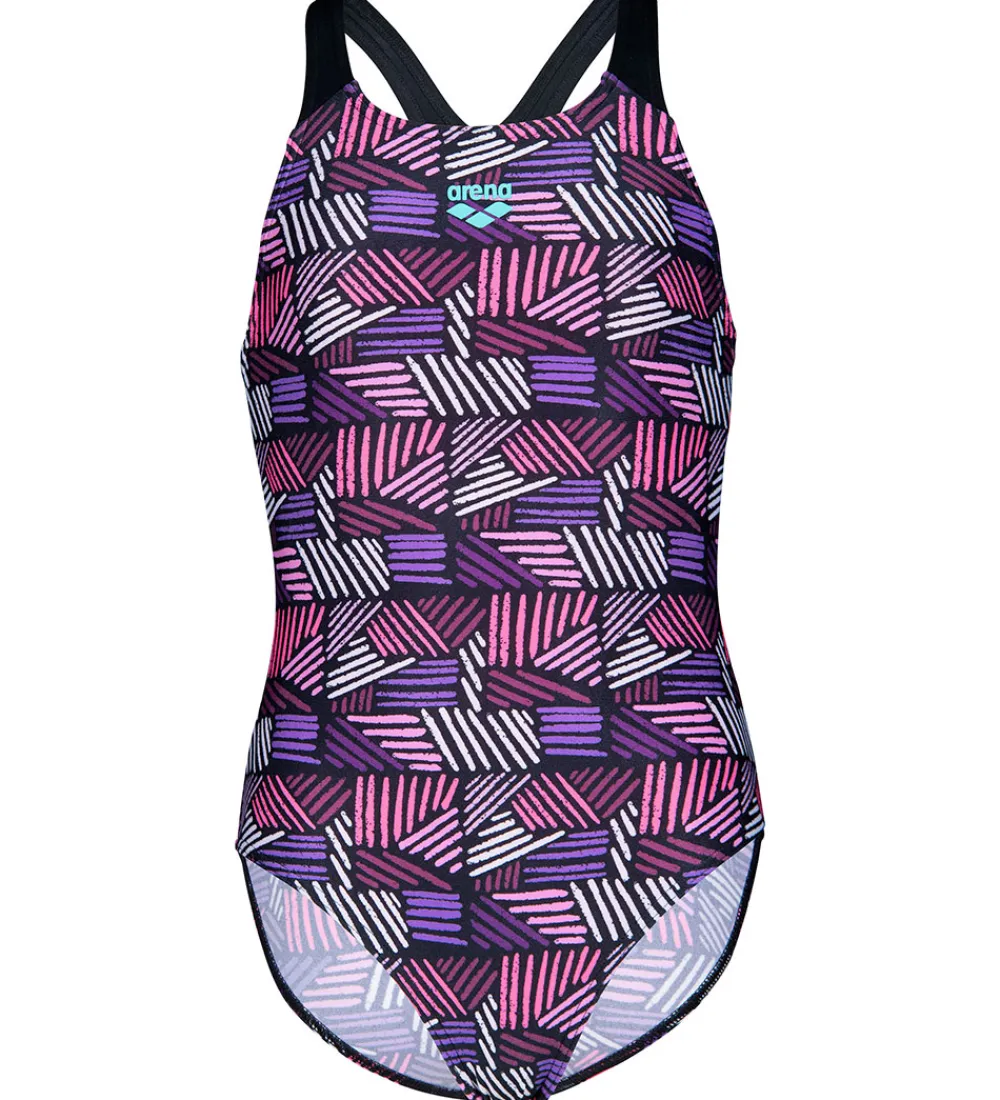 Børn Arena Svømmetøj|Svømning>Badedragt - Candies - Sort/Lilla