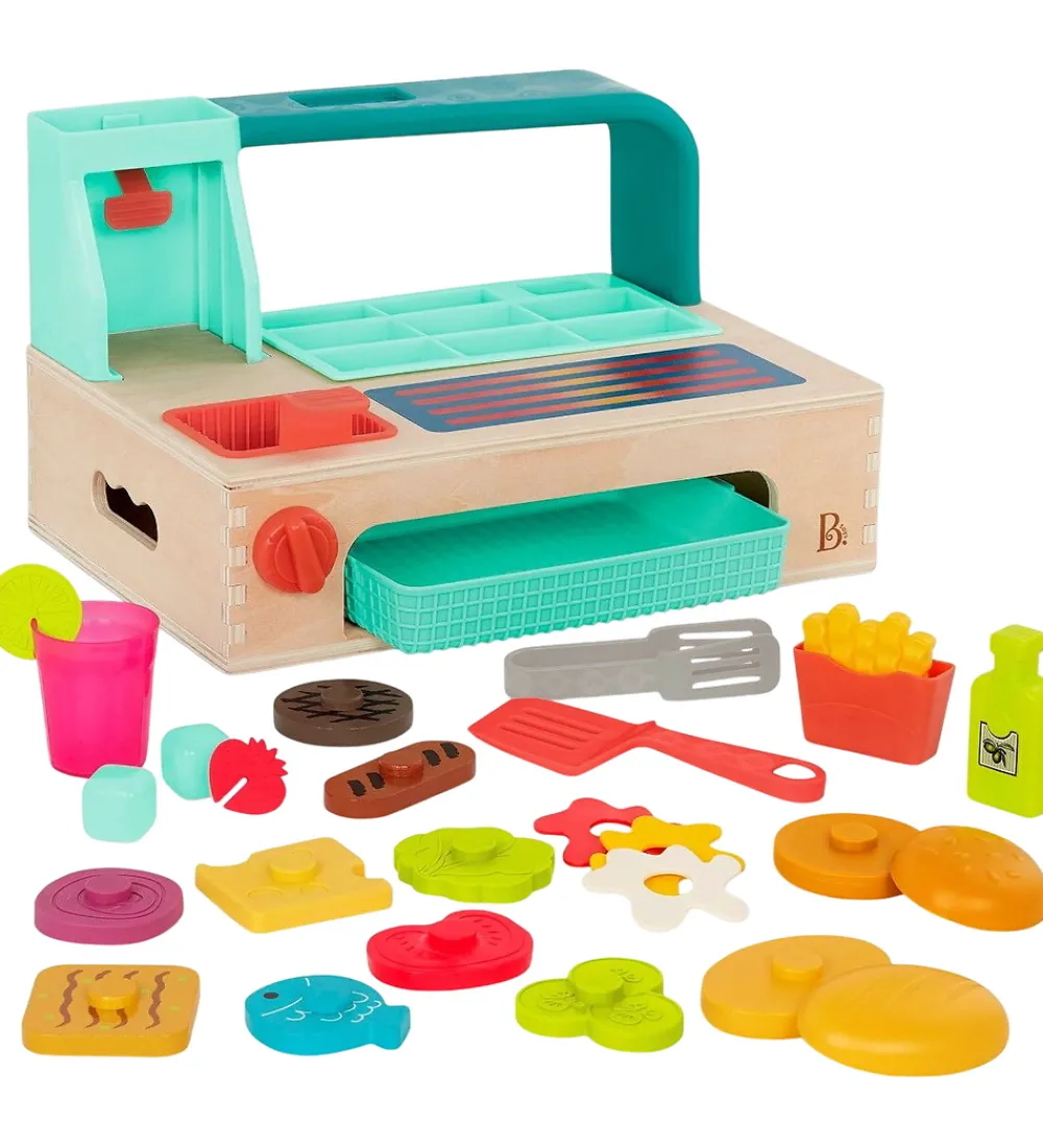 B. toys Rolleleg|Legekøkken Og Legemøbel|Legekøkken - 30 Dele - Burgerstation