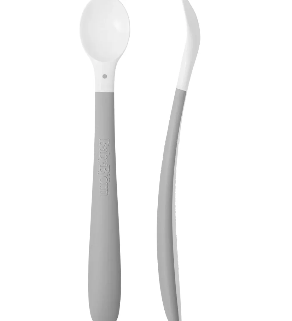 Børn BabyBjörn Børnebestik|Babyskeer>Skeer - 2-pak - Grå