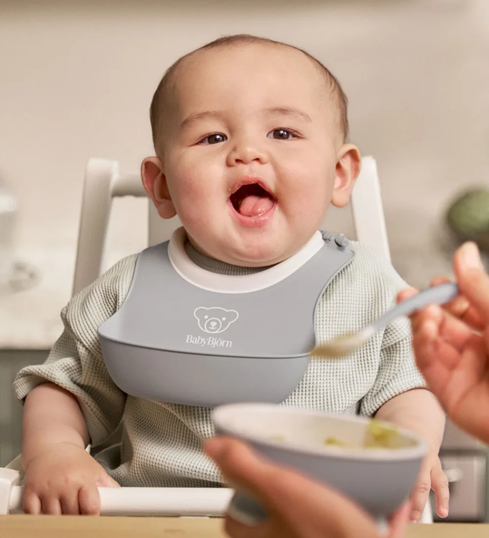 BabyBjörn Spisesæt|Hagesmække>Spisesæt - 3 Dele - Grå