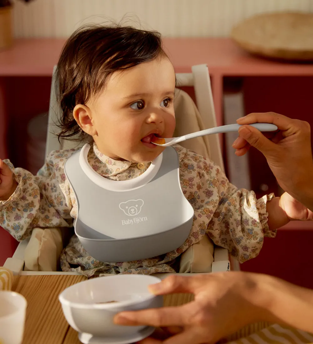 BabyBjörn Spisesæt|Hagesmække>Spisesæt - 3 Dele - Grå