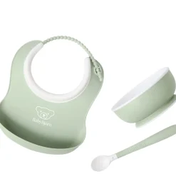 BabyBjörn Spisesæt|Hagesmække|Spisesæt - 3 Dele - Pastelgrøn
