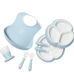 Børn BabyBjörn Spisesæt|Hagesmække|Spisesæt - 8 Dele - Pastelblå