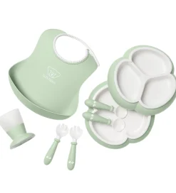 Børn BabyBjörn Spisesæt|Hagesmække|Spisesæt - 8 Dele - Pastelgrøn