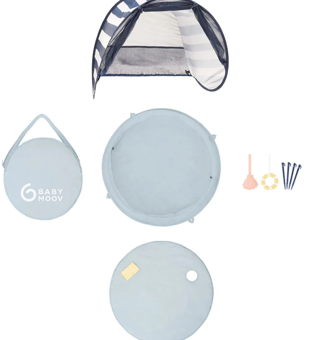 Babymoov Badebassin|Legetelte|Strandtelt/Soppebassin - Aquani - UV50+ - Blue Waves