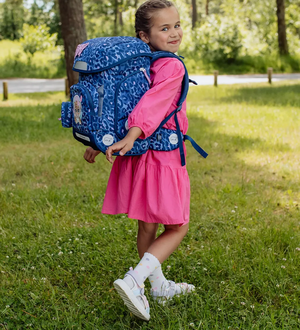 Beckmann Skoletasker|Skoletaske - Classic - Cheetah - Mørkeblå