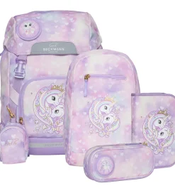 Beckmann Skoletasker|Skoletaskesæt - Classic Maxi - Unicorn Princess Purple