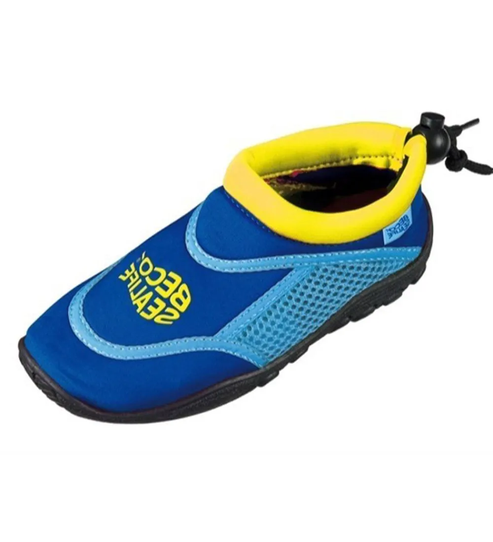 BECO Badesko|Badesko - Blå m. Gul