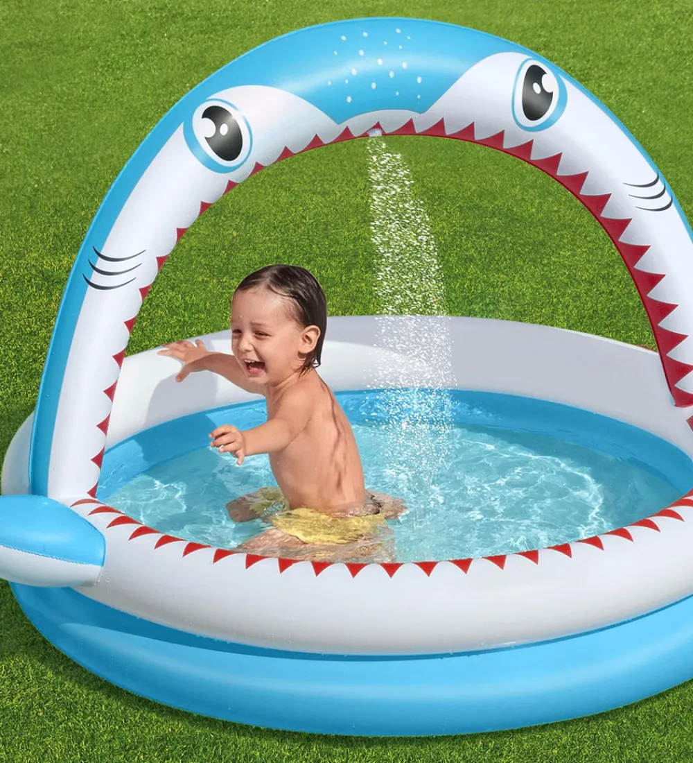 Bestway Vandleg|Badebassin|Badebassin m. Sprinkler - 163 x 127 cm - Sharktastic
