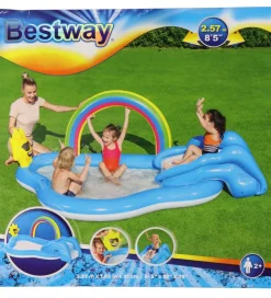 Bestway Badebassin|Legebassin - Rainbow N' Shine - 2.57mx1.45mx91cm