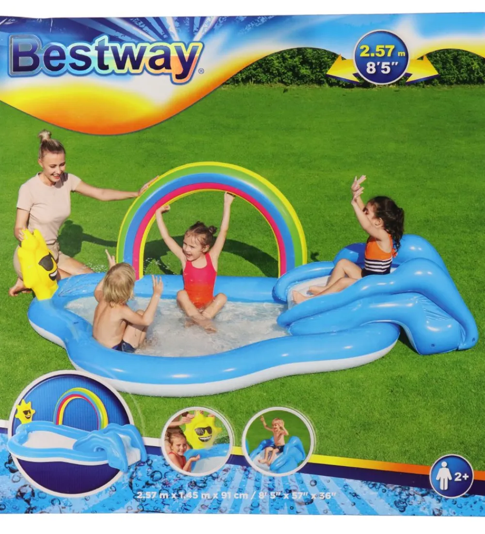 Bestway Badebassin|Legebassin - Rainbow N' Shine - 2.57mx1.45mx91cm