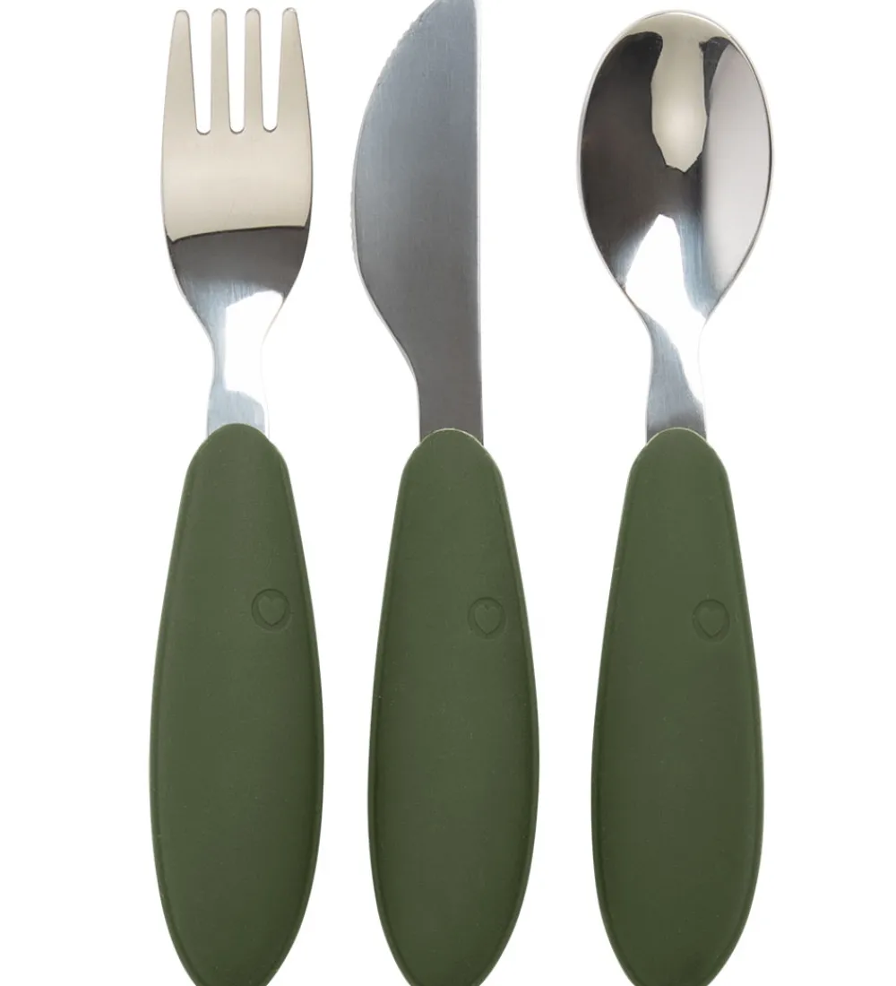 Børn BIBS Børnebestik>Børnebestik - 3-Pak - Hunter Green