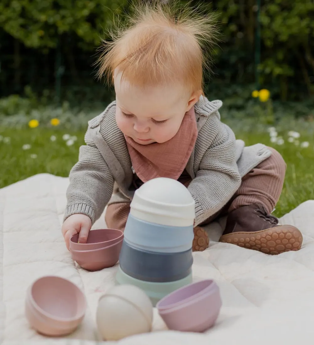 BIBS Stablelegetøj|Stabletårn - 8 Dele - Pastel Rainbow